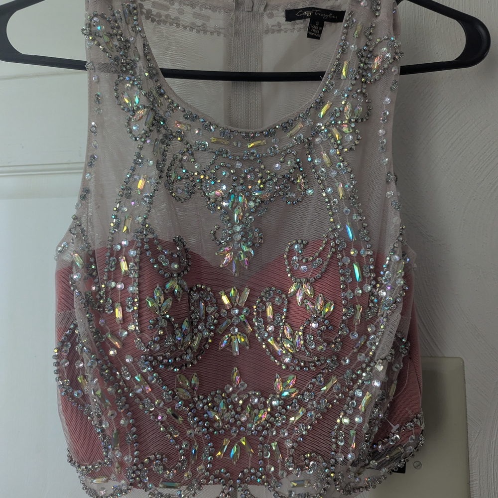 City Triangles Sparkling Sheer Top